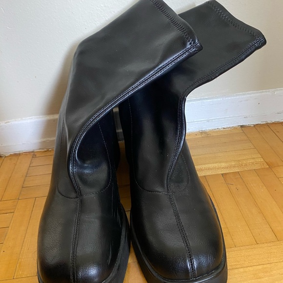 Call It Spring Black Leather High heel Boots - Picture 7 of 7